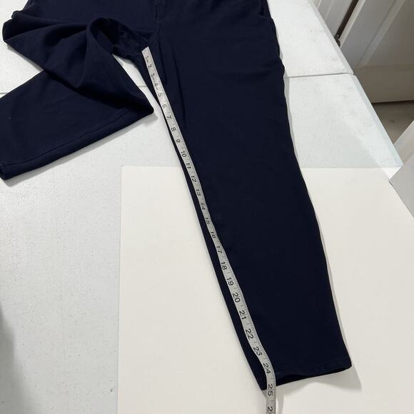 Talbots 14P Navy Blue Ponte Knit Pants Stretch Slimming High Waist Jegging Ankle - Picture 8 of 9